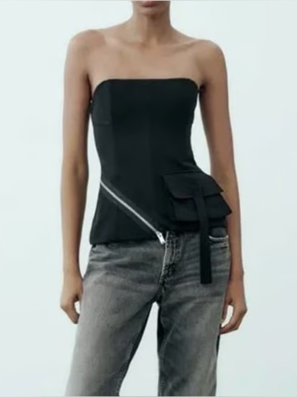Zara Strapless Black Top